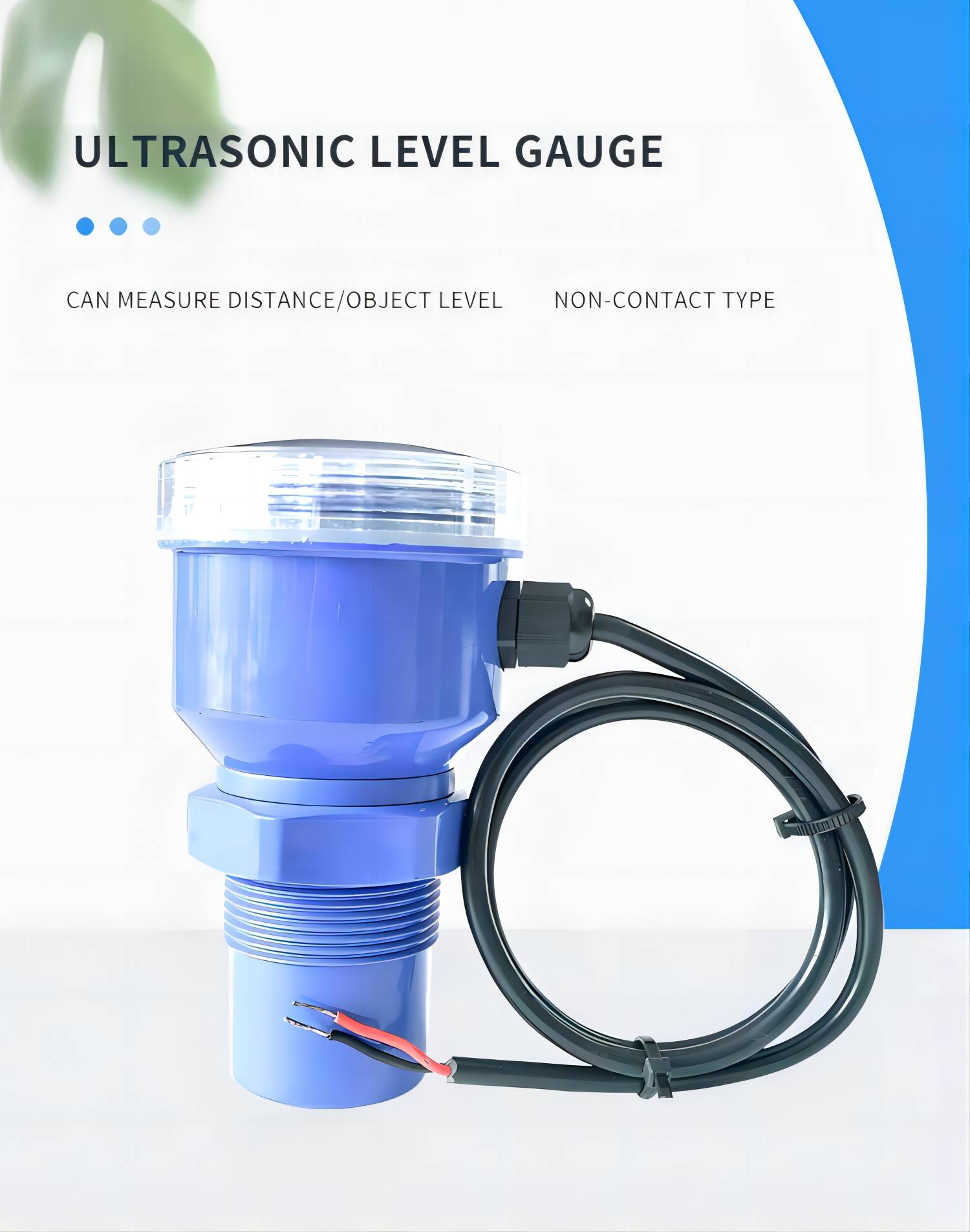 Compact ultrasonic liquid level gauge