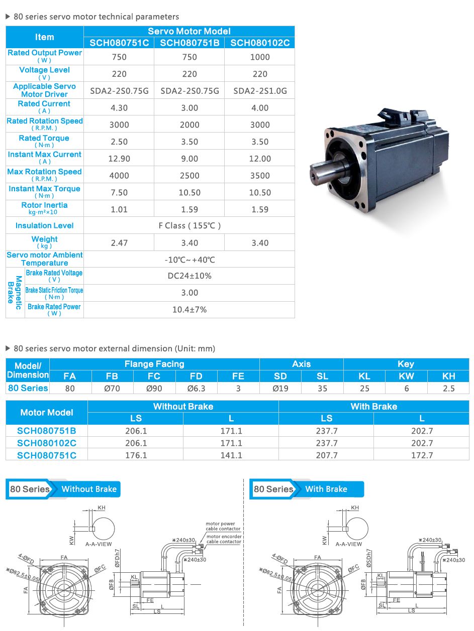 Servo Motor ModelSCH080731B